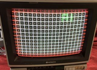 Hitachi Composite Color Computer Monitor/tv 13 " Vintage Crt Tube Retro Gaming 64