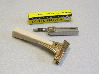 Vintage Schick Injector Safety Razor W Nos Blades - Type I 1950 