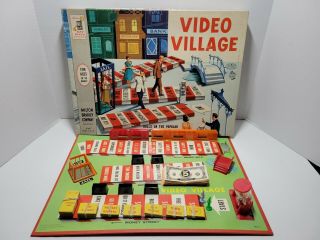Vintage Video Village Board Game Cbs Milton Bradley 100 Complete 1960