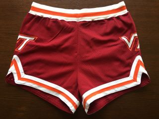 Virginia Tech Univ Hokies Basketball Shorts Uniform Trunks 36 Vintage Game Worn 2