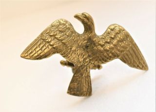 Antique Brass Bald Eagle Lamp Finial Large 5 1/2 Inches 72r