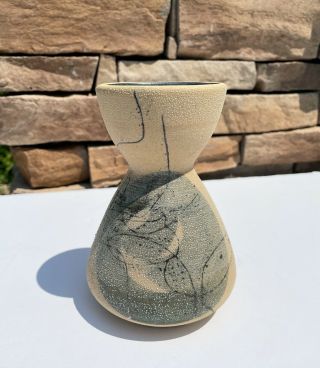 Vintage Lapid Israel Ceramic Vase Mid Century Modern Abstract 143