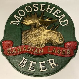 Vintage Moosehead Beer Bar Sign Canadian Lager 3d Plastic Faux Wood Design