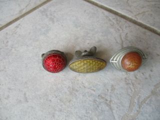 Vintage License Plate Attach Reflectors (3) Hot Rod,  Rat Rod,  Motorcycle. 3