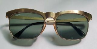 Vintage B&l Ray Ban W0755 Brushed Gold Sunglasses Bausch And Lomb Men