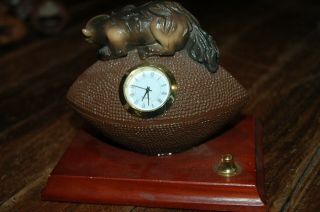 Rare Michigan Wolverines clock & desk pen holder Vintage ceramic & wood NCAA 2