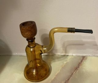 Vintage Toshi Japan Amber Glass Water Pipe 125