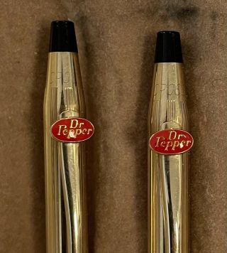 Vintage Dr.  Pepper Soda Pen & Mechanical Pencil Set Gold Filled Box 2