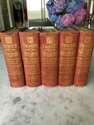 Vintage/antique 1904 Encyclopedia Set - 5 Volumes