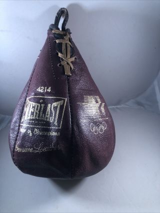 Everlast 4214 Leather Boxing Punching Speed Bag 1984 Olympics Vintage 80 