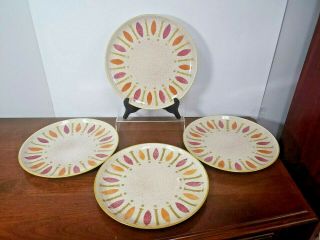 Vintage Pepe Red Wing Pottery 10 1/4 " Dinner Plate Set Of Four -