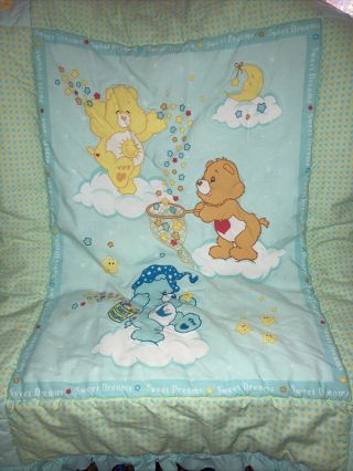 Care Bears Crib Bedding 2003 Vintage Comforter Ruffled Trim Sweet Dreams