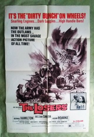The Losers Vintage 1 Sheet Poster Folded 1970