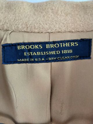 Vintage Brooks Brothers Made in USA 100 Camel Hair Women ' s Blazer Beige Size 10 2