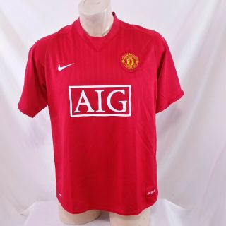 Vintage 2009 Nike Manchester United Football Shirt Jersey Home Ronaldo Soccer Xl
