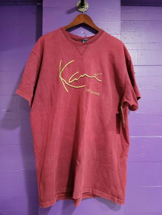 Vintage 90s Karl Kani Jeans Distressed Marron Shirt Tupac Hip Hop Rap Xl Kk1
