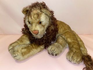 Adorable Vintage 1950s Steiff Leo The Lion Mohair Plush 18”