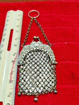 Antique Chainmail Stars Coin Purse 1920 ' s - 30 ' s 2