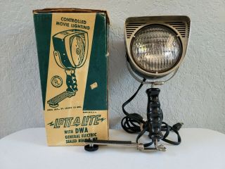 Vintage Lott - A - Lite 100 Lamp Movie Spot Light Lamp Bright Steam Hand