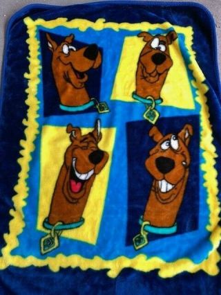Scooby Doo Htf Plush Throw Fleece Blanket 50 " X 60 " Cartoon Network Vintage