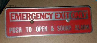 Vintage Metal Emergency Exit Sign.