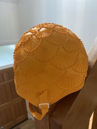 Vintage Playtex Rubber Orange Shell Motif Swim Cap