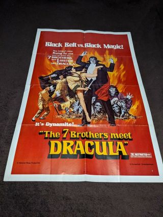 Vintage The 7 Brothers Meet Dracula Horror Movie Poster