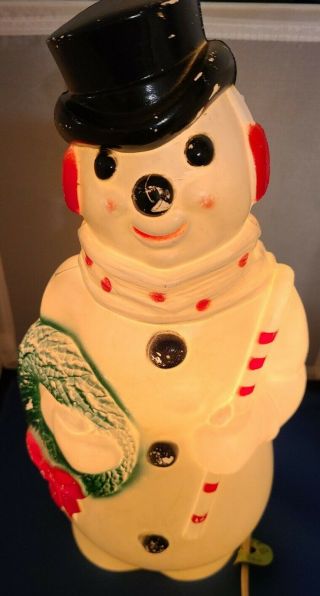 Vintage Empire Plastic 1968 Frosty The Snowman Blow Mold Light 13 Inch