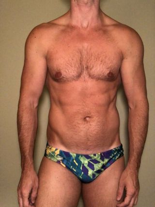 Mens Colorful Vintage Swim Brief - Size 32