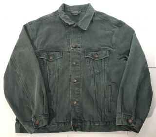 Vintage 90s Calvin Klein Sport Ck Usa Made Jean Denim Jacket Green Mens Xl
