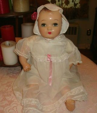 Baby Doll Vintage Antique Composition And Cloth 20 " With Dress And Bonnet