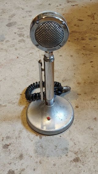 Vintage Astatic Chrome D - 104 Microphone With Base W/ 4 - Pin Female Plug
