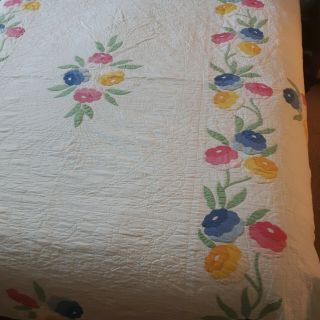 vintage handmade quilt queen size 75x79 very 2