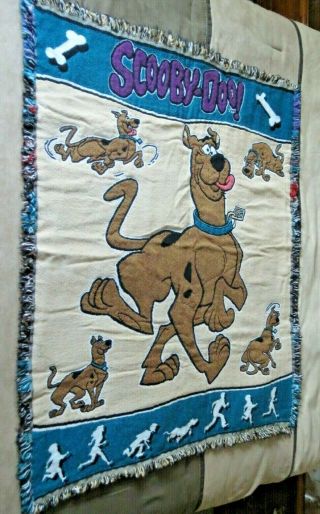 Vintage Scooby - Doo Throw Blanket Fringe Tapestry Cartoon Network Northwest Co.