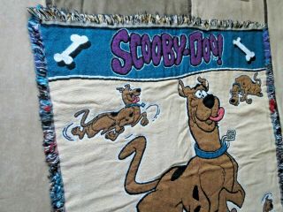 Vintage Scooby - Doo Throw Blanket Fringe Tapestry Cartoon Network Northwest Co. 2