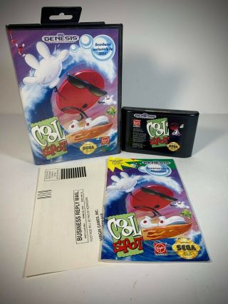 Vintage 1993 Cool Spot Sega Genesis Video Game Complete