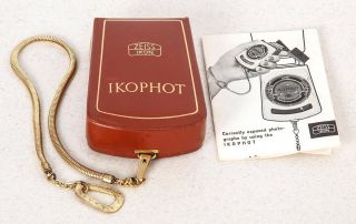 Vintage Zeiss Ikon Ikophot Exposure Light Meter Case & Diffuser Near