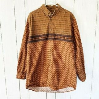 Vintage Woolrich Western Aztec Button Down Shirt Size Large