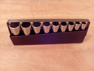 Vintage Usa - Made Craftsman 9pc 3/8 " 6pt Deep Socket Set With Tray 3/8 " To 7/8 "