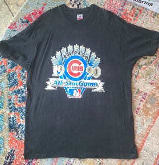 Vintage Rare Retro Chicago Cubs 1990 All Star Game Wrigley Field T Shirt Size Xl