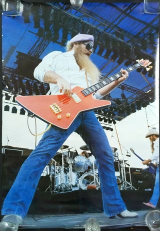 Zz Top 1984 Vintage Poster Rock Band Artist Aa136 24 " X 36 " One Sheet