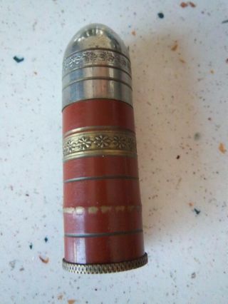 Vintage Trench Art Lighter 3 " H X 1 " D French Detail