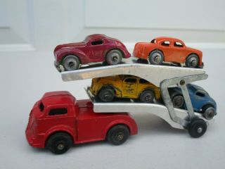 Vintage Barclay Auto Transporter Car Hauler With 4 Cars