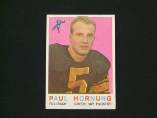 Vintage 1959 Topps Football 82 Paul Hornung Nrmt Green Bay Packers