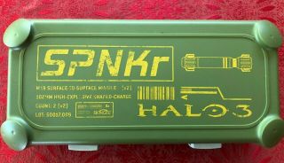 Vintage Halo 3 Spnkr Missile Case Xbox Sliding Clamp Locks Cd Holder Game Box