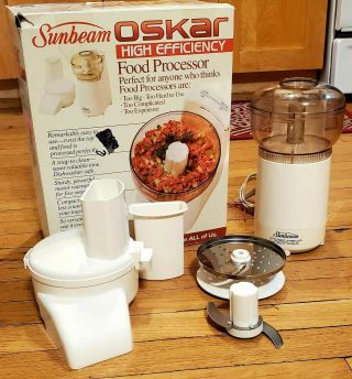 Vintage Sunbeam Oskar High Efficiency Food Processor Made In France 1986