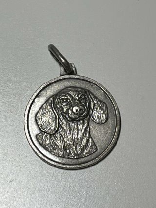 Vintage? Signed Sterling Silver 925 Italy Dachshund Engravable Dog Collar Charm