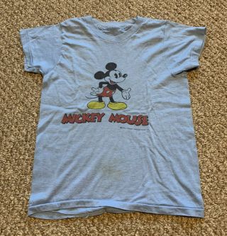 Vintage 70s Mickey Mouse Disney Shirt Size Xs (kids Medium)