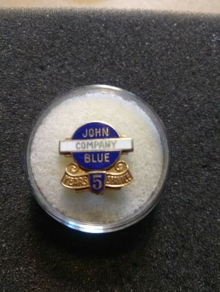 Vintage John Blue Company 10k 5 Year Service Award Pin