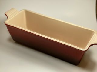 Le Creuset Vintage Bread Loaf Pan Stoneware 14inch Dish Cerise Red